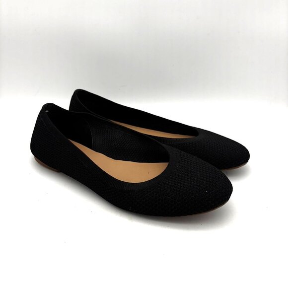 Lucky Brand Erin Black Knit Flats Women 8.5 Round Closed Toe Slip On Ballet Shoe - Picture 1 of 8